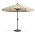 Sonnenschirm mit Schirmstaender und Kurbel ? 300 cm Polyester achteckig Beige Schwarz