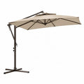 Ampelschirm Gartenschirm 300 x 300 cm Polyester Stahl quadratisch Beige