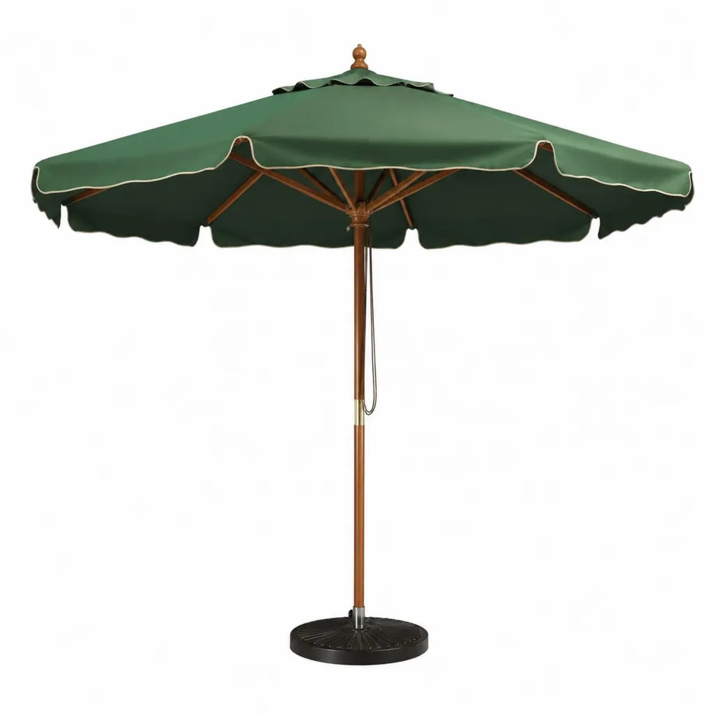 Gartenschirm mit Staender 270 cm Polyester achteckig Gruen