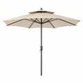 Sonnenschirm 300 cm Polyester Aluminium achteckig Beige