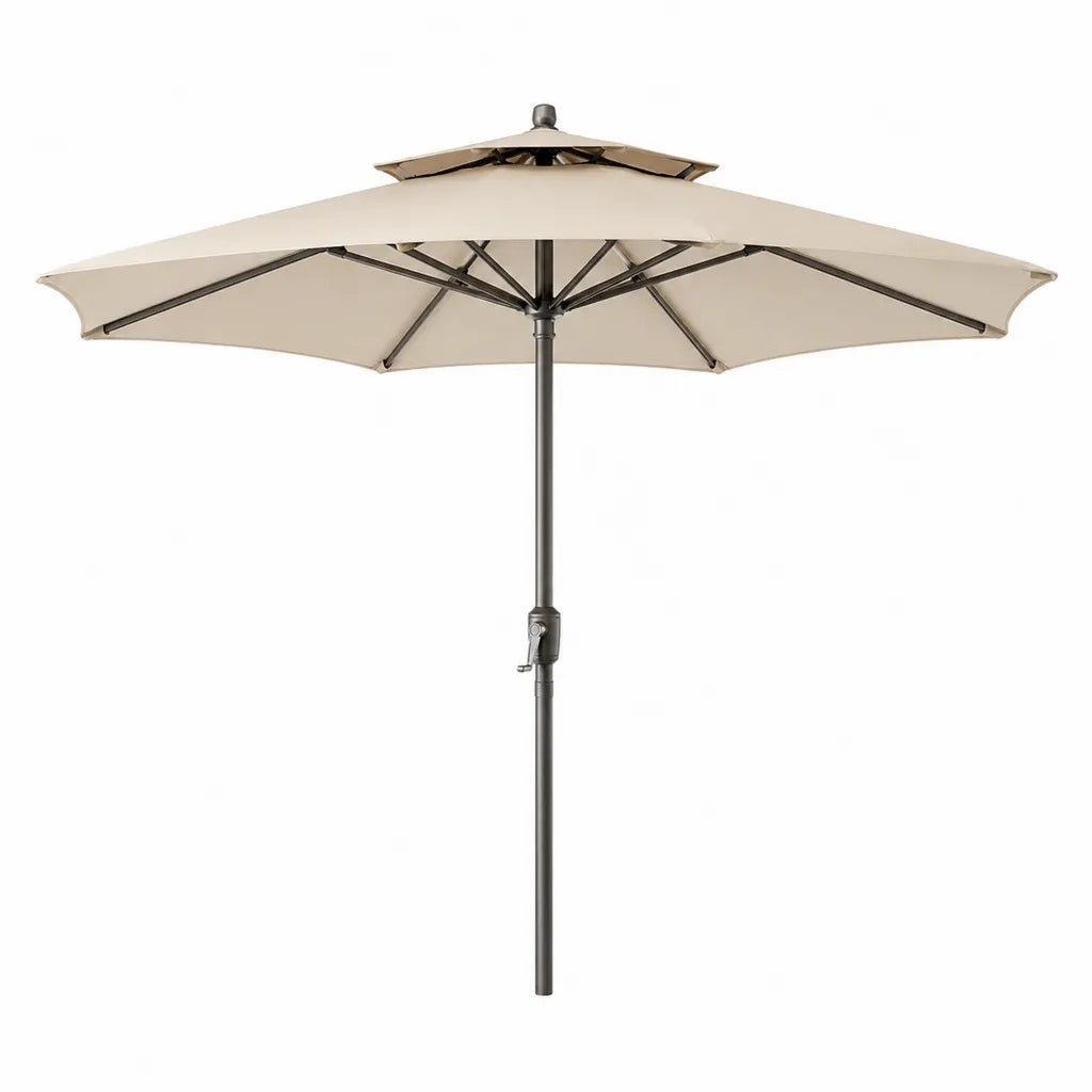 Sonnenschirm 300 cm Polyester Aluminium achteckig Beige