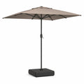 Sonnenschirm mit Schirmstaender 300 x 300 cm Polyester Stahl quadratisch Taupe Schwarz