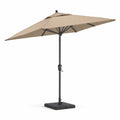 Kurbel-Sonnenschirm rechteckig 400 x 300 cm Polyester Stahl Beige mit Schirmstaender