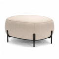 Runder Polsterhocker ? 80 cm Hoehe 42 cm mit Polyesterbezug Schaumstoffpolsterung und Stahlgestell Beige Schwarz