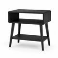 Beistelltisch mit offenem Fach und Ablage 40 x 35 x 55 cm MDF rechteckig schwarz